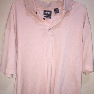 PING  Collection  Mens SZ L Golf Polo Shirt Peach